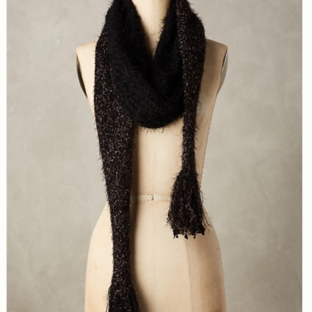 Anthropologie Black and Gold Scarf